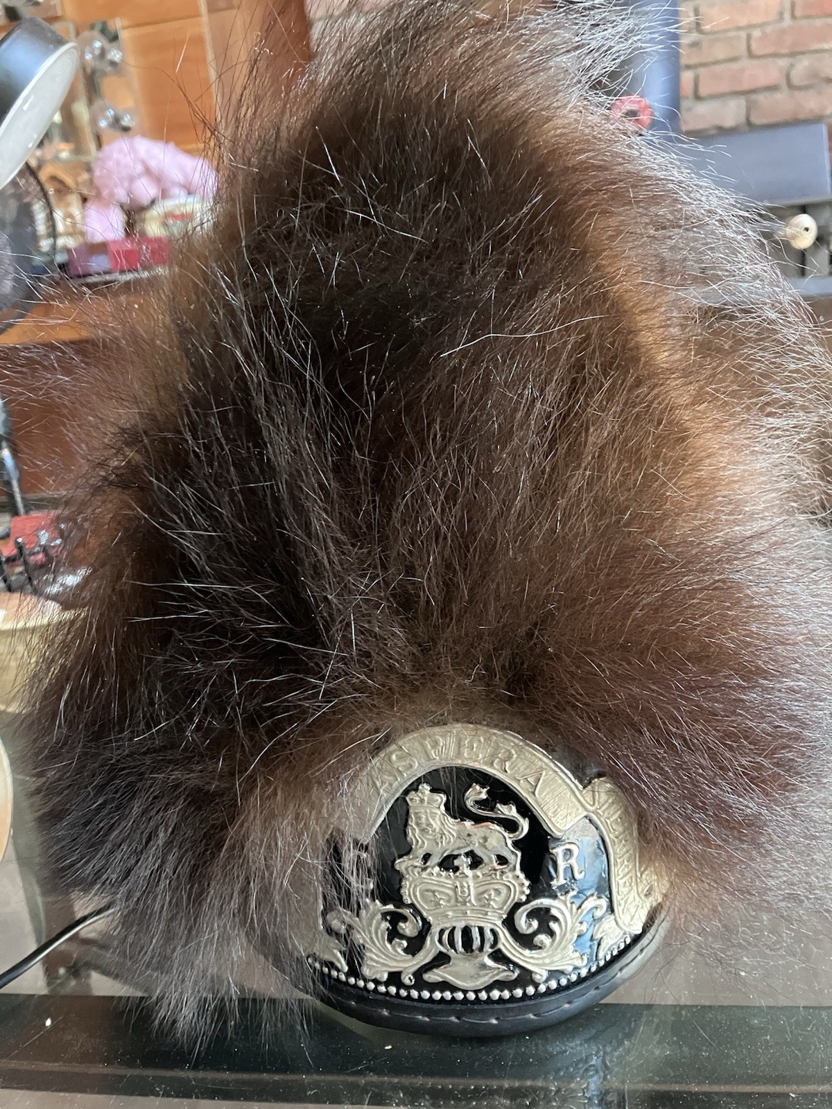 Museum-Quality Custom Grenadier Bearskin Hat with Firebomb Badge - Size XL