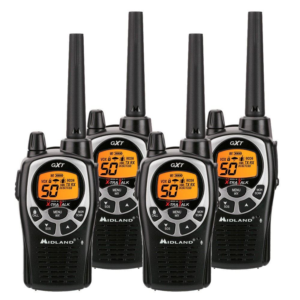 Midland GXT1000VP4 GMRS Two-Way Radio 4-Pack w/ Headsets & Chargers New