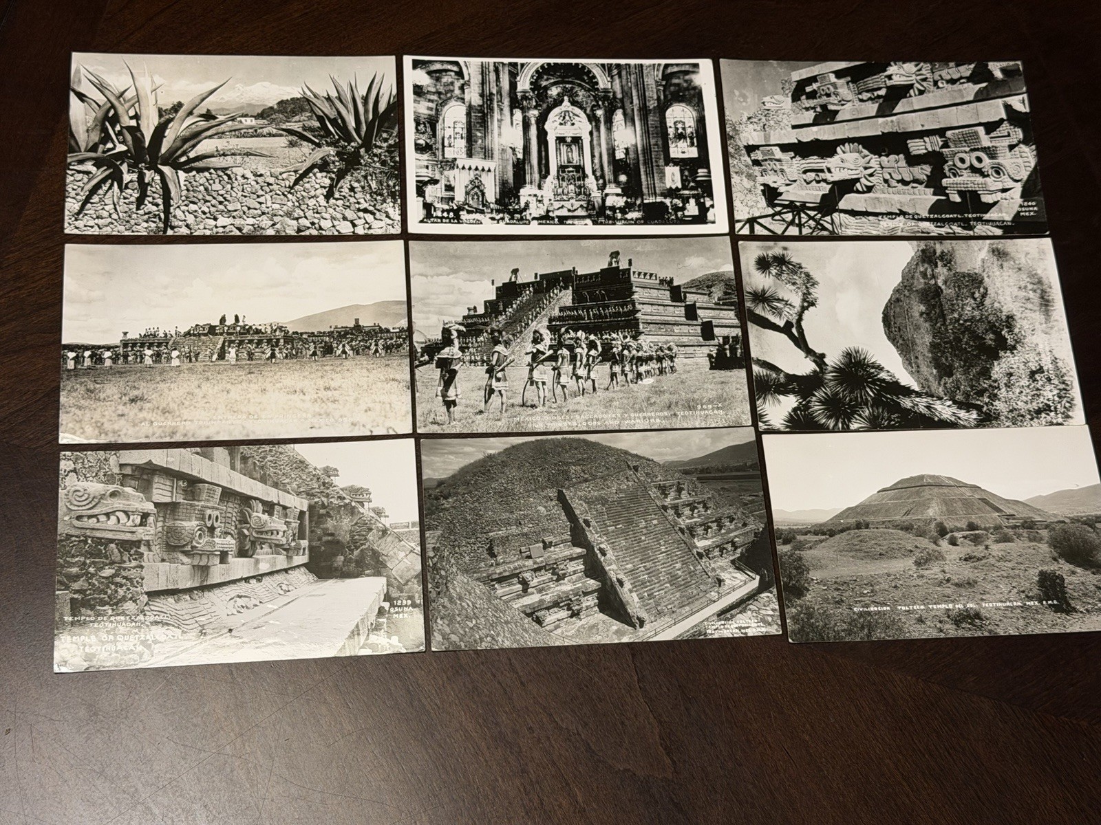 Vintage Teotihuacan Mexico Real Photo Postcard Lot 9 RPPC Rituals Osuna RMG