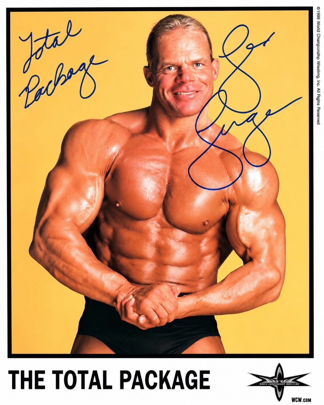 Original WCW “THE TOTAL PACKAGE” - LEX LUGER Signed 1999 Official Licensed Promo Original WCW “THE TOTAL PACKAGE” - LEX LUGER Signed 1999 Official Licensed Promo