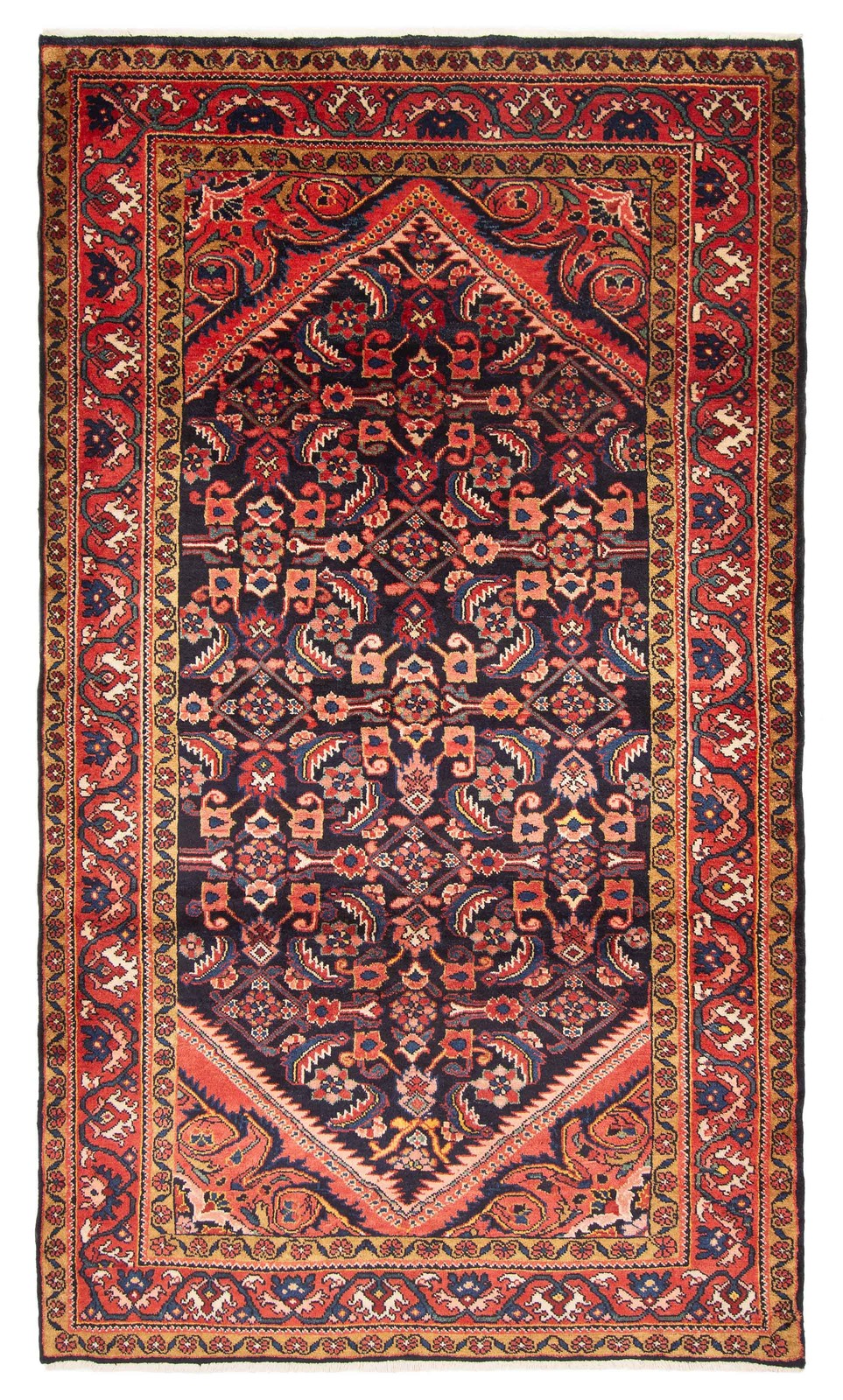 Vintage Traditional Hand-Knotted Area Rug 5\'0\