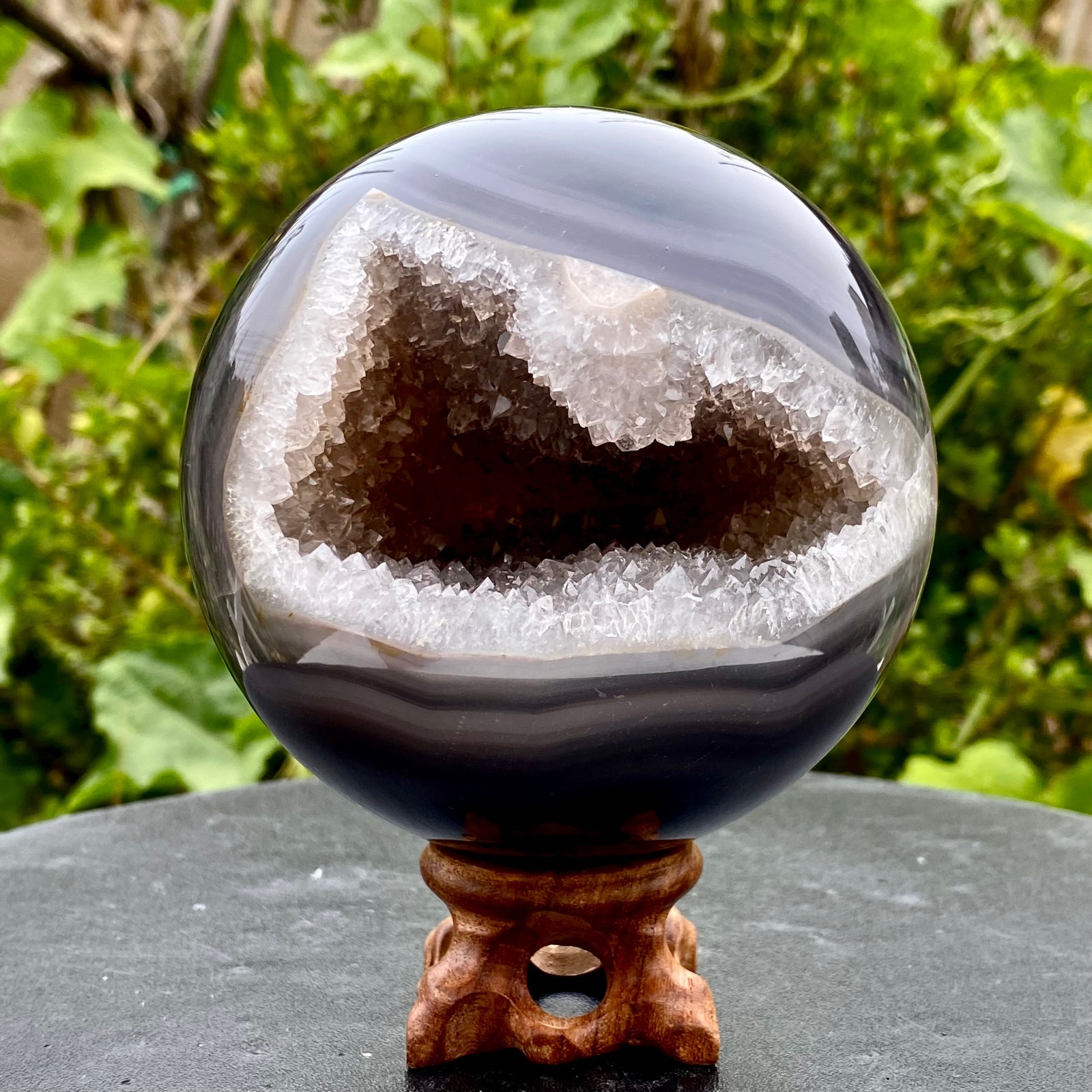 2.4LB   Natural Amethyst Agate Sphere Polished Healing Crystal Ball Home Fe