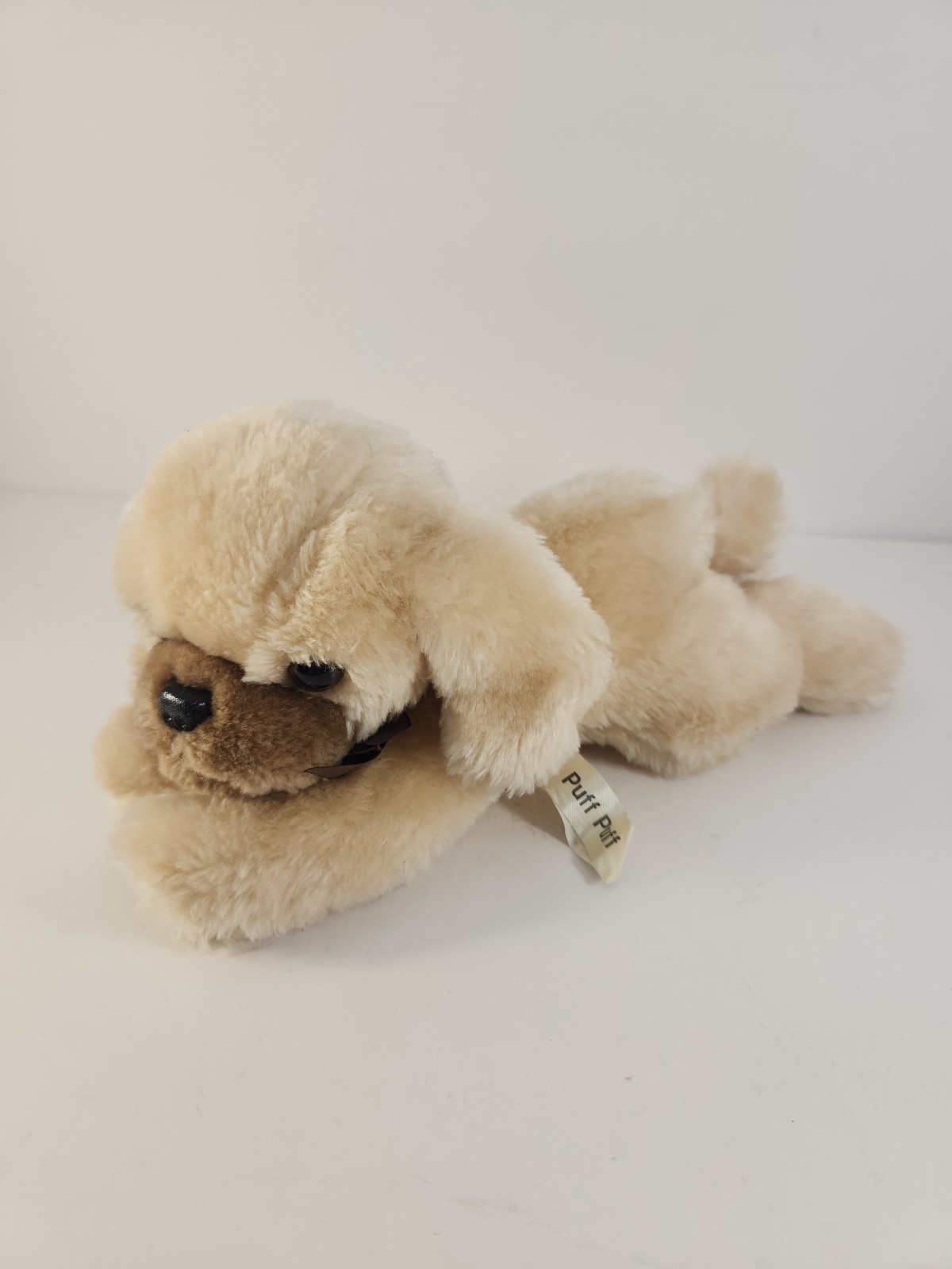 VINTAGE Russ Berrie Puff Puff Plush Puppy Stuffed Animal Tan Cream 877 Retro VINTAGE Russ Berrie Puff Puff Plush Puppy Stuffed Animal Tan Cream 877 Retro