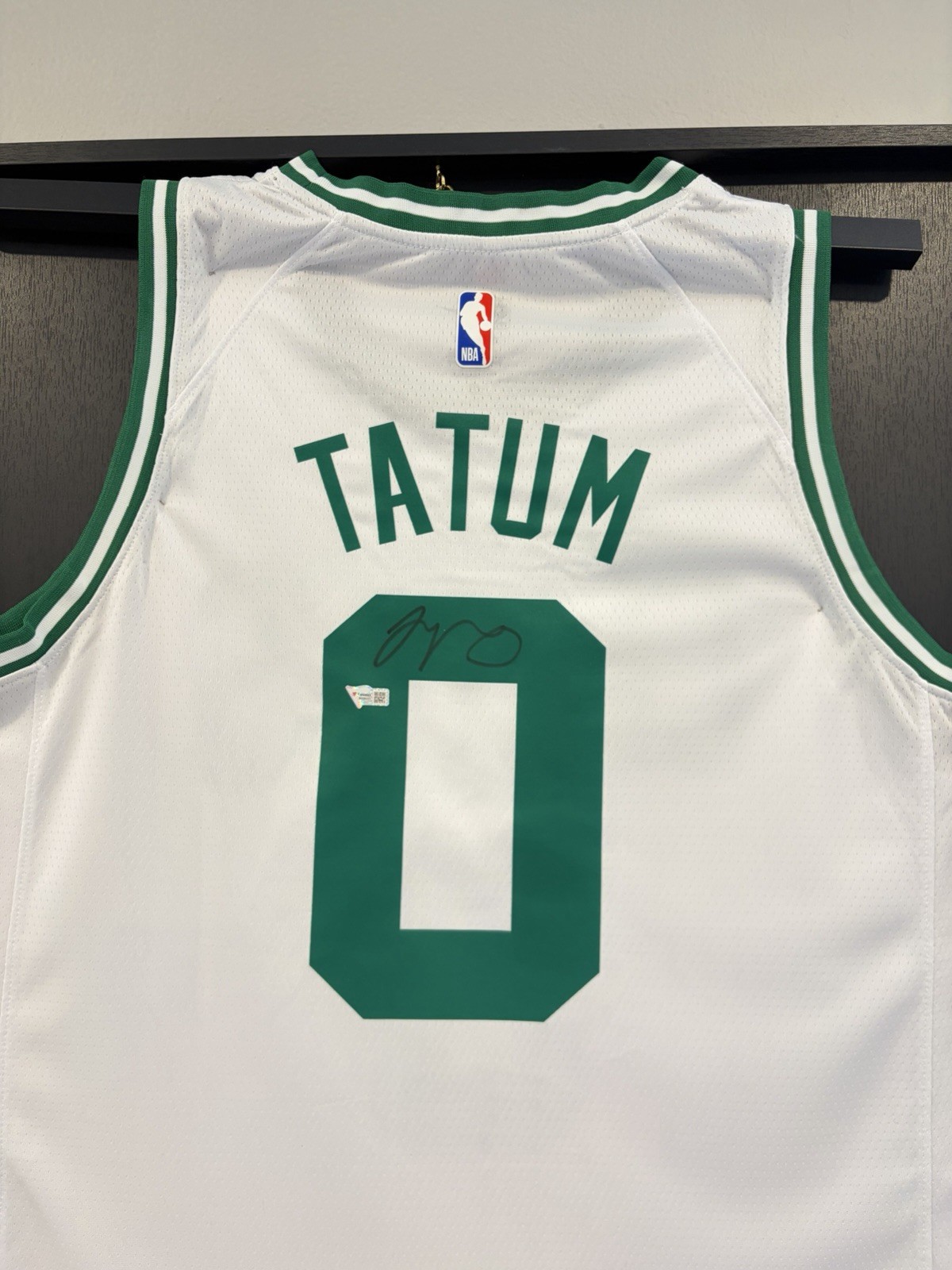 Jayson Tatum Autographed Celtics Home Jersey with Fanatics COA.