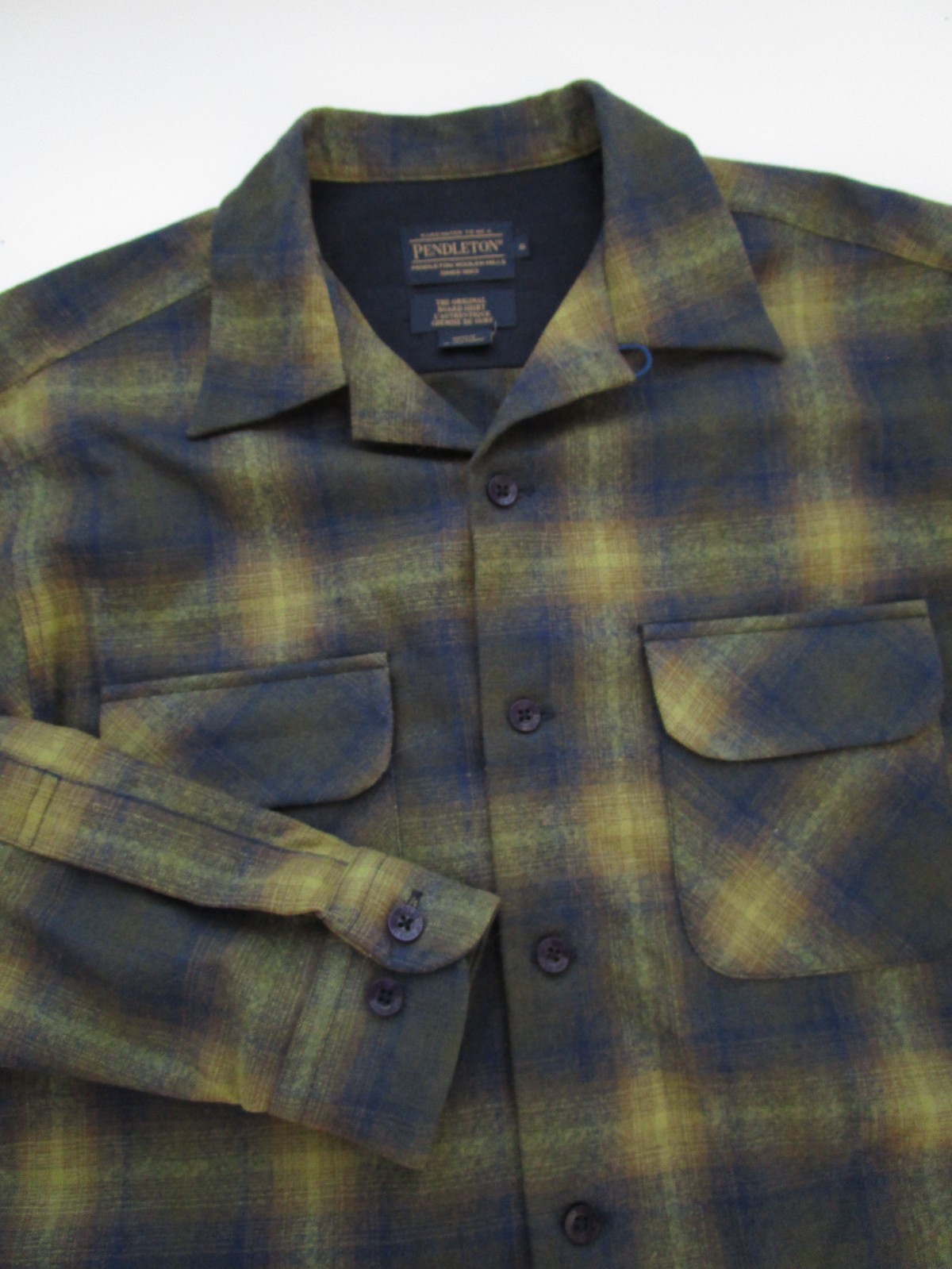Mens Small Pendleton Board Shirt Button LS Plaid Wool Shadow Plaid Mens Small Pendleton Board Shirt Button LS Plaid Wool Shadow Plaid
