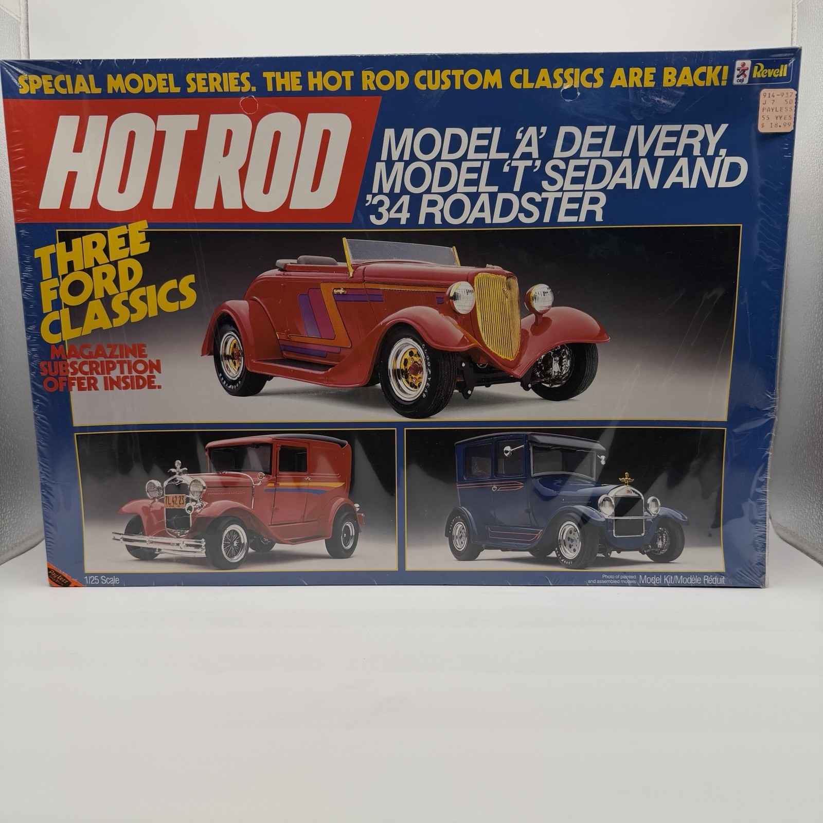 Revell 7446 Hot Rod Three Ford Classics 1:25 Model Kit Factory Sealed Vintage Revell 7446 Hot Rod Three Ford Classics 1:25 Model Kit Factory Sealed Vintage
