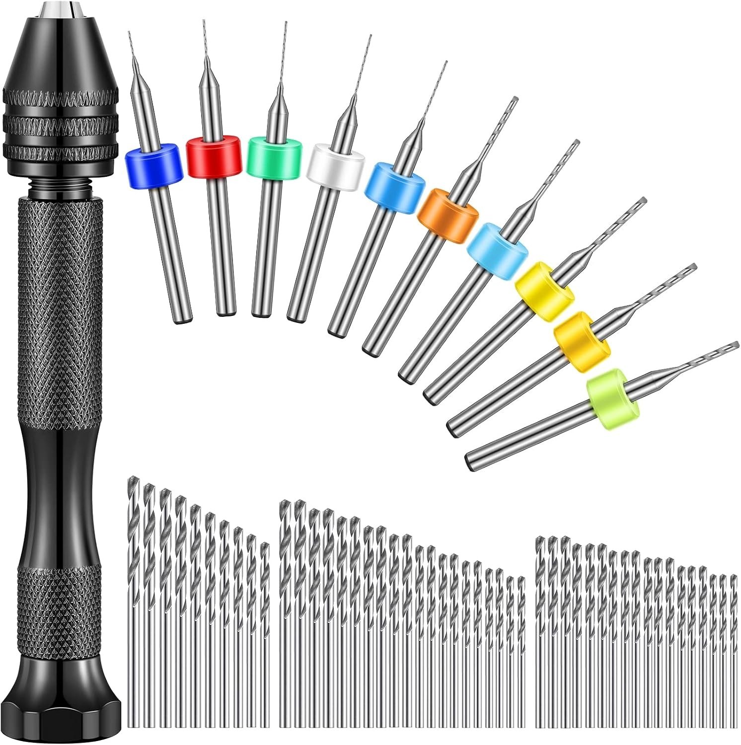 Mudder 57 Pieces Hand Drill Bits Set, 46 Pcs 0.1-1mm, Random Color Pcb Mudder 57 Pieces Hand Drill Bits Set, 46 Pcs 0.1-1mm, Random Color Pcb