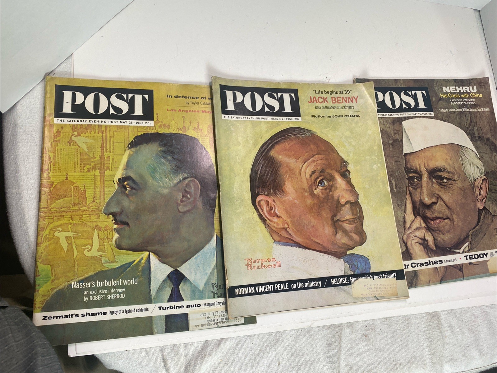 THE SATURDAY EVENING POST MAGAZINE 1963 NORMAN ROCKWELL COVER Lot Of (3) THE SATURDAY EVENING POST MAGAZINE 1963 NORMAN ROCKWELL COVER Lot Of (3)