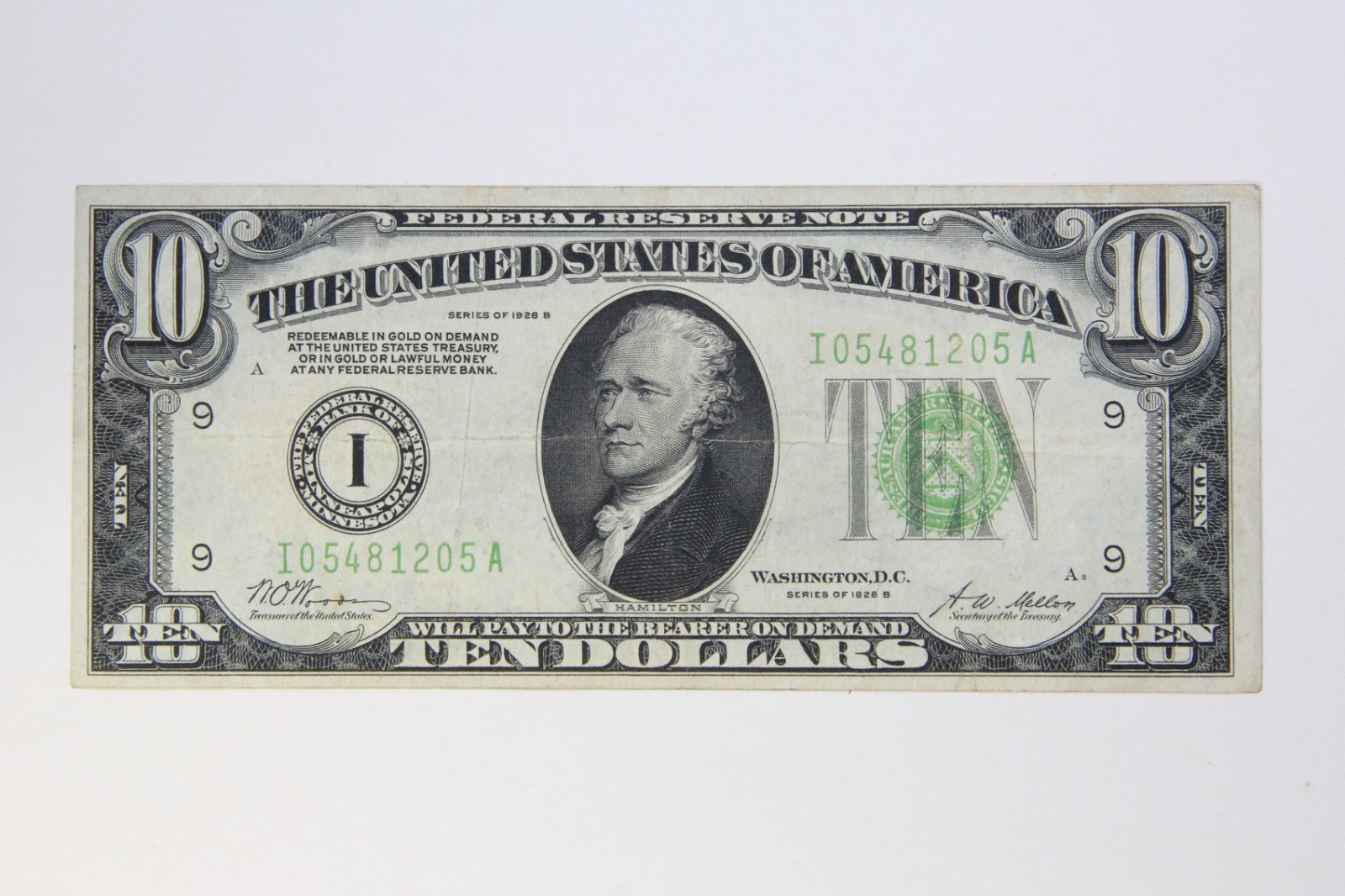 1928 B $10.00 FRN ( I ) Minneapolis Federal Bank, Very Fine 1928 B $10.00 FRN ( I ) Minneapolis Federal Bank, Very Fine