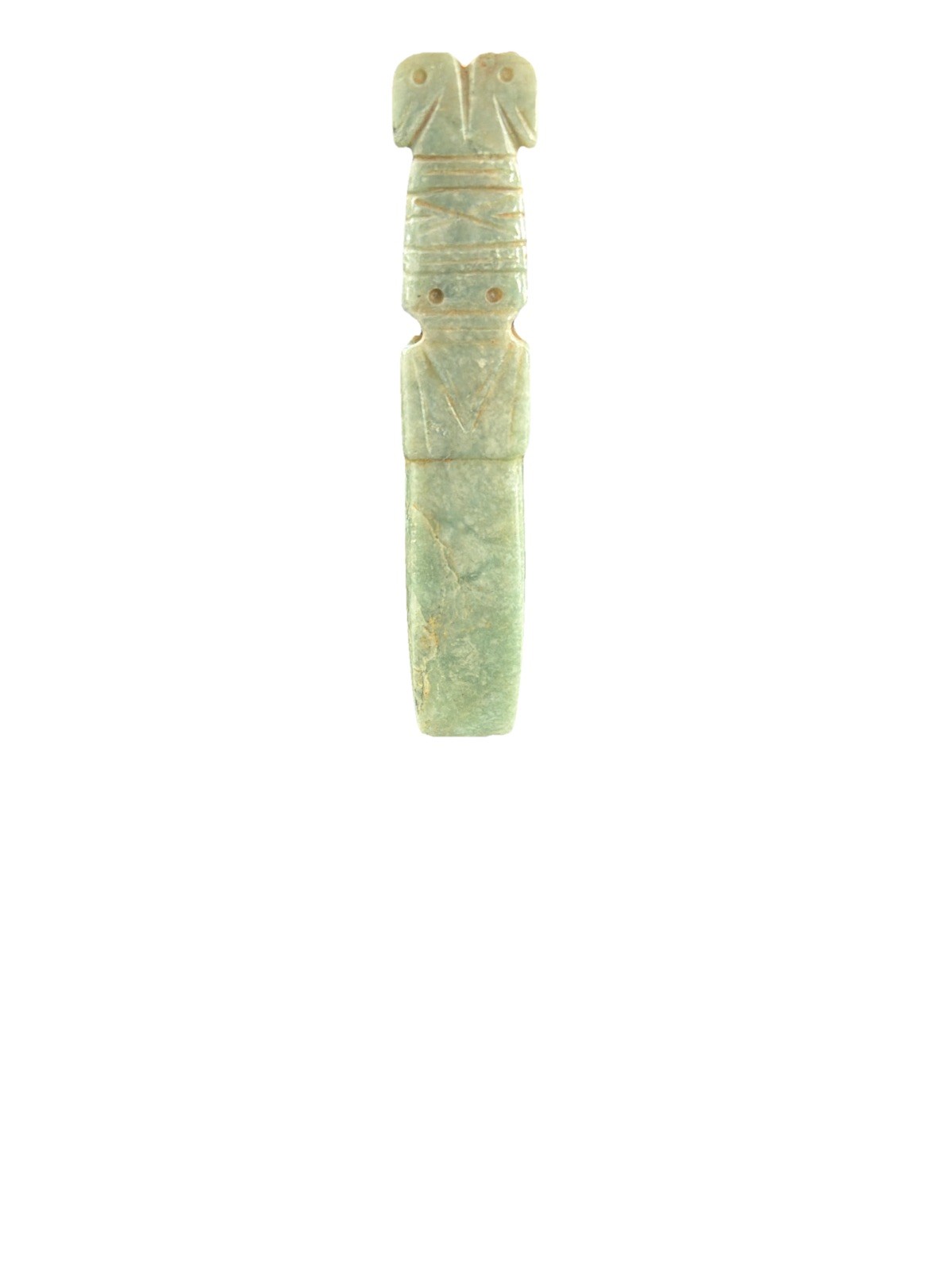 Pre-Columbian Jade Bird-Celt Pendant With Large Headdress 300-700 CE Pre-Columbian Jade Bird-Celt Pendant With Large Headdress 300-700 CE