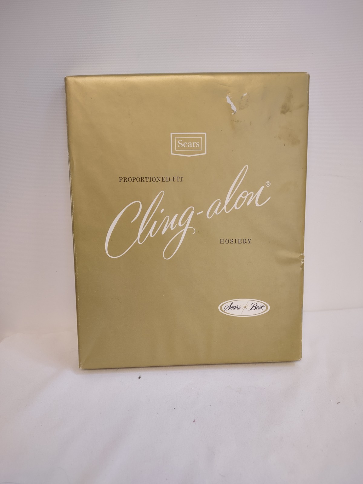 Vtg Sears Best Cling-alon Hosiery Box Nylon Stockings NOS Deadstock 1 pair