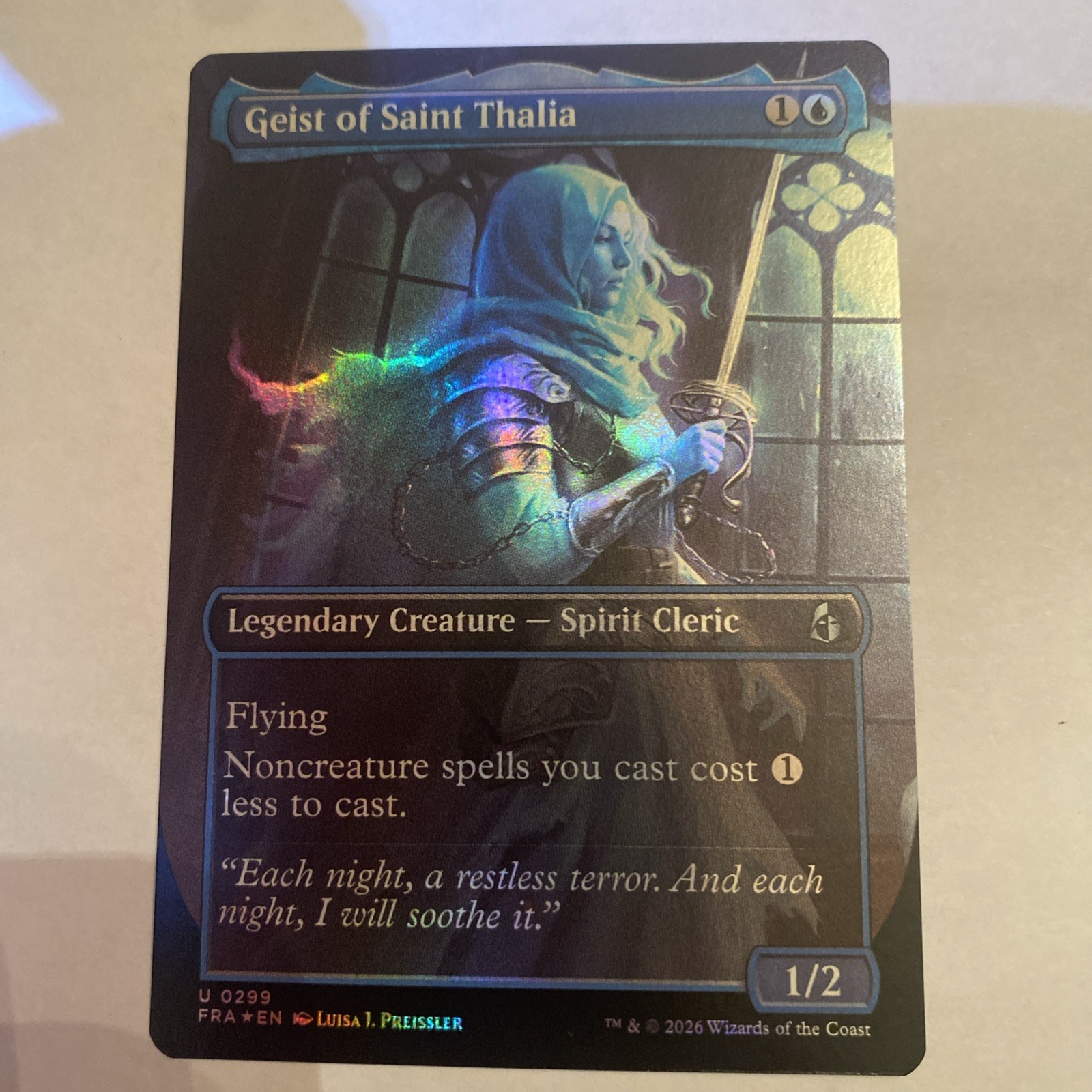 Wizards MTG Geist of Saint Thalia Borderless Reality Fracture #299 Foil Magic