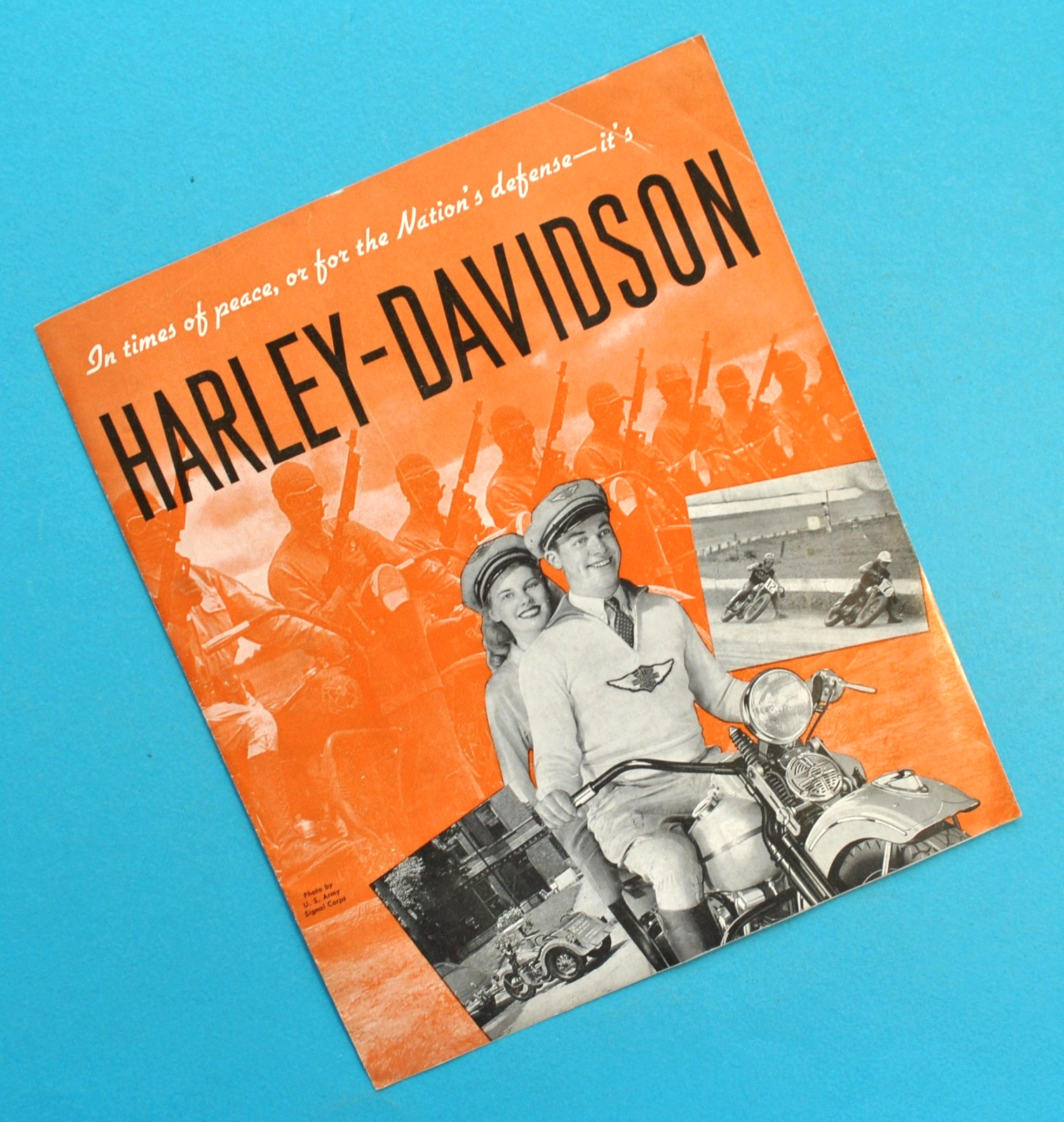Original 1944 Harley Davidson WL E EL F FL U UL G GA Motorcycle Brochure
