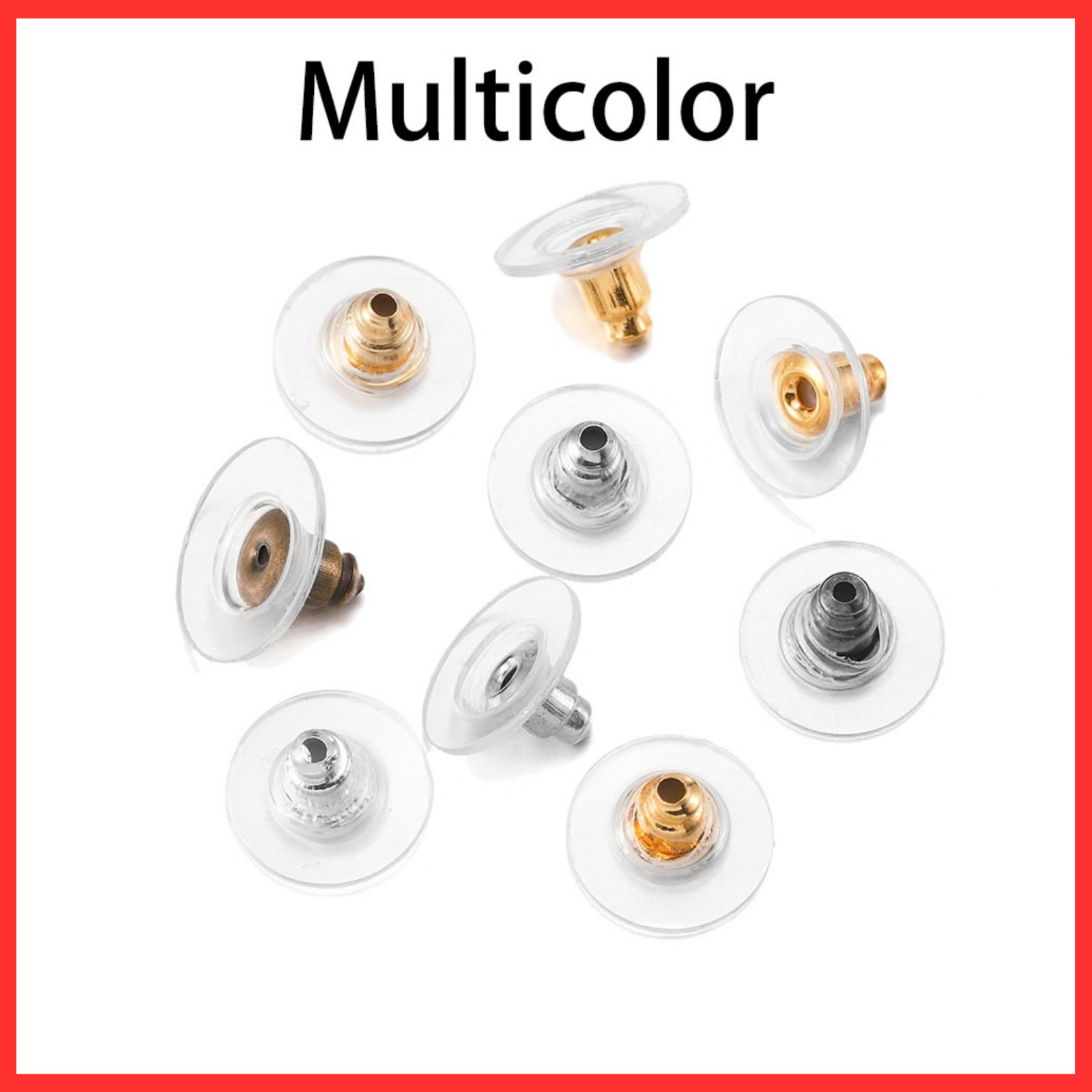 100 Pcs Metal Earring Clutch Jewelry Making Tools Back Stopper Backs with Pad