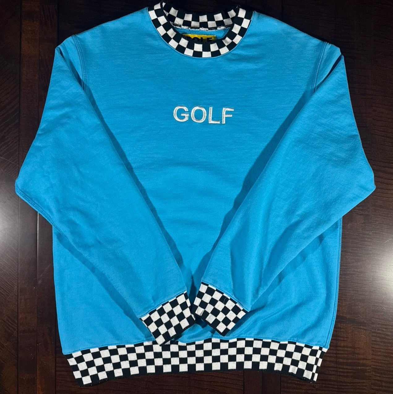 Golf Wang Blue Taxi Cab Checkered Crewneck Cherry Bomb Era MENS XL RARE