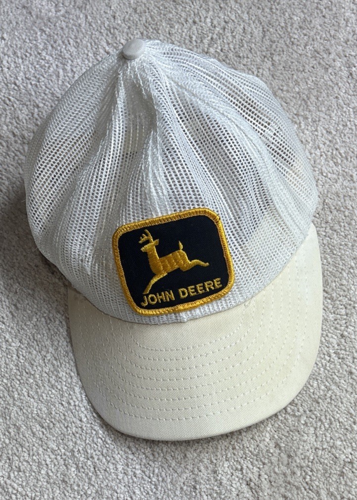 Vtg 70’s John Deere Trucker Hat Louisville KY Mfg USA Snapback Cap White Vtg 70’s John Deere Trucker Hat Louisville KY Mfg USA Snapback Cap White