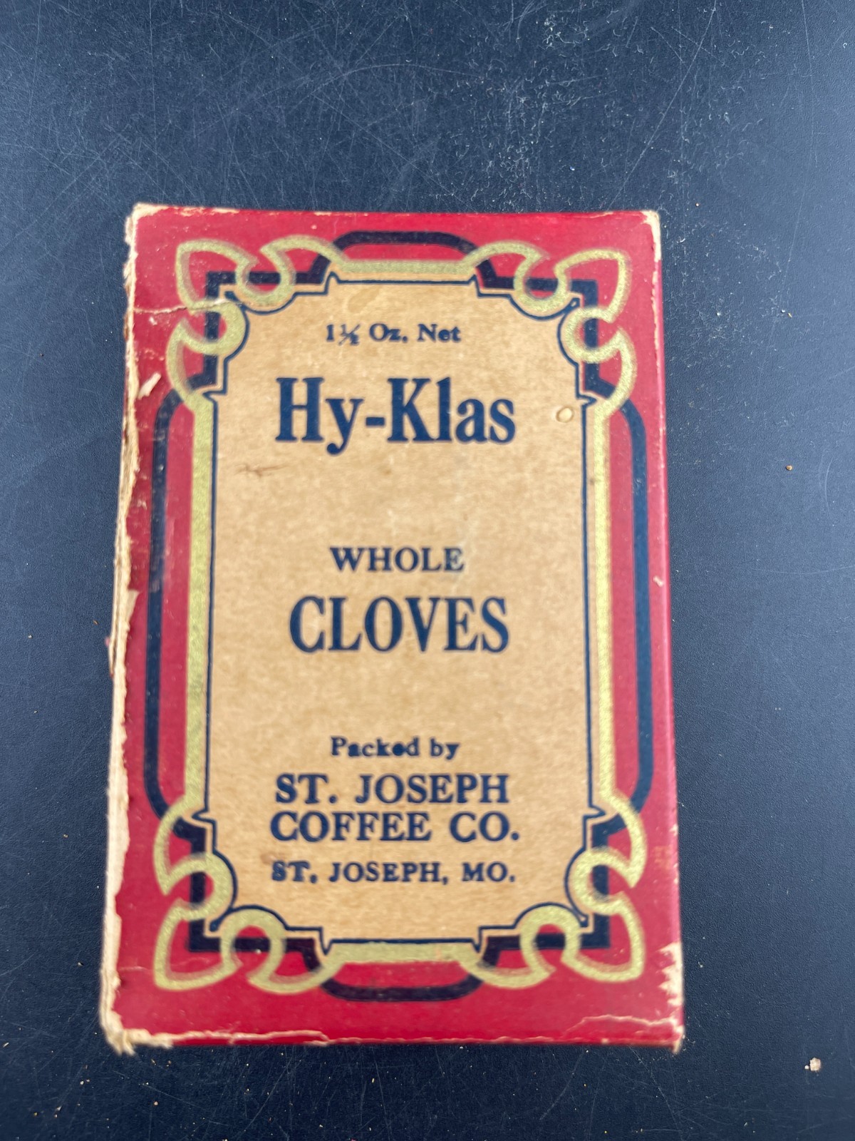 Vintage Hy-Klas Whole Cloves Spice Box St. Joseph Coffee Co MO Full Contents