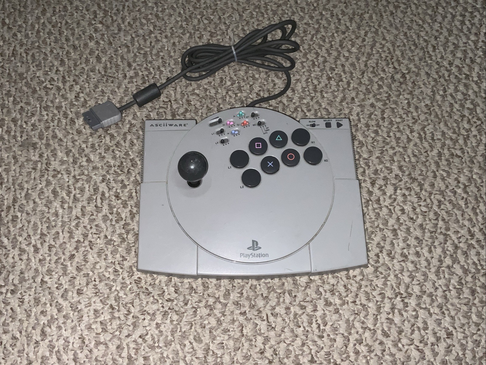 Asciiware Ascii Stick PlayStation 1 PS1 Arcade Joystick Controller Tested Works Asciiware Ascii Stick PlayStation 1 PS1 Arcade Joystick Controller Tested Works
