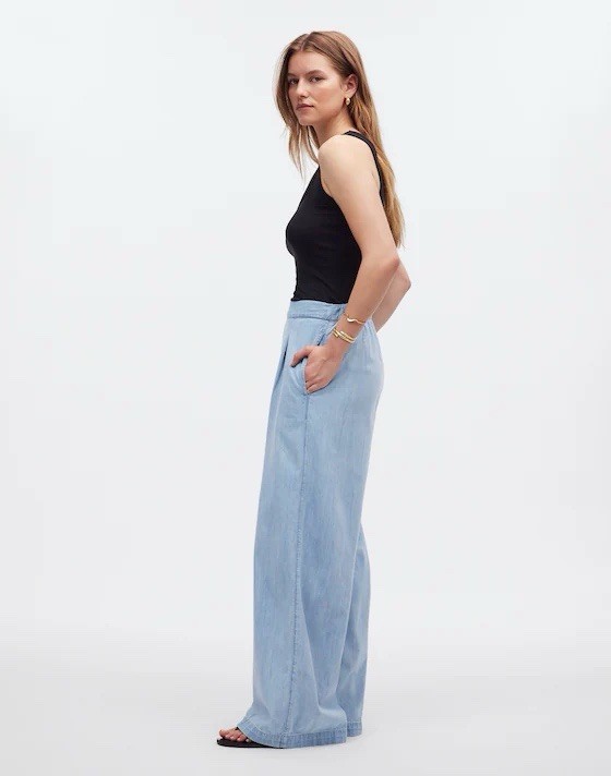 Madewell Pull-On Elastic Waist Straight Jeans in Dorset Wash Size Medium