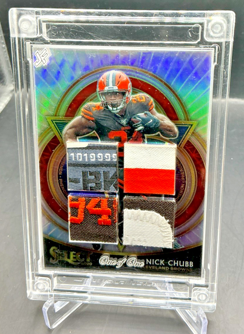 2024 Jersey Fusion NICK CHUBB 1/1 QUAD JERSEY WORN GAME PATCH 1/1 BROWNS