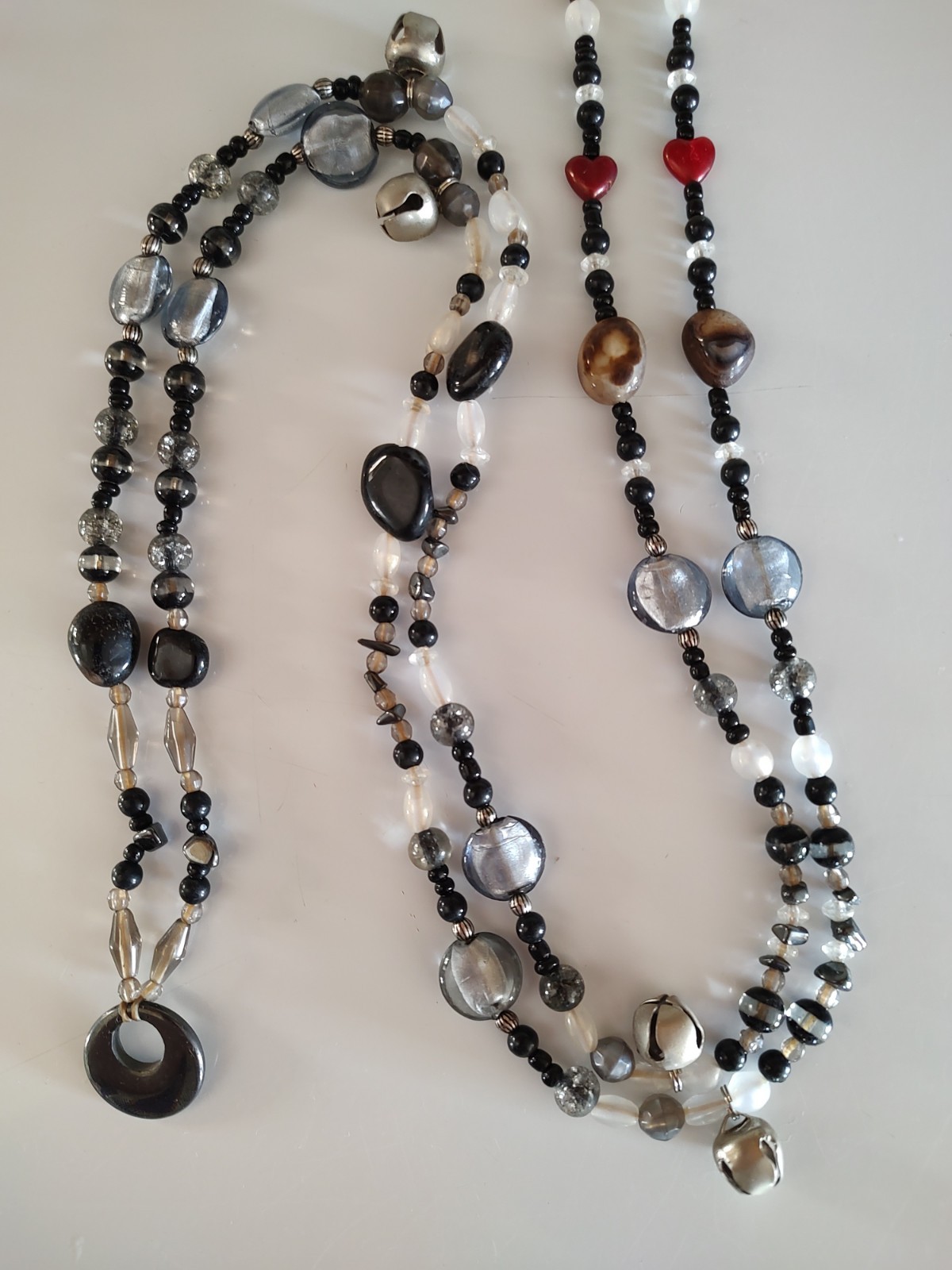 Horse Rhythm Beads USA - Black & White w/ Black Obsidian - Horse Rhythm Beads USA - Black & White w/ Black Obsidian -