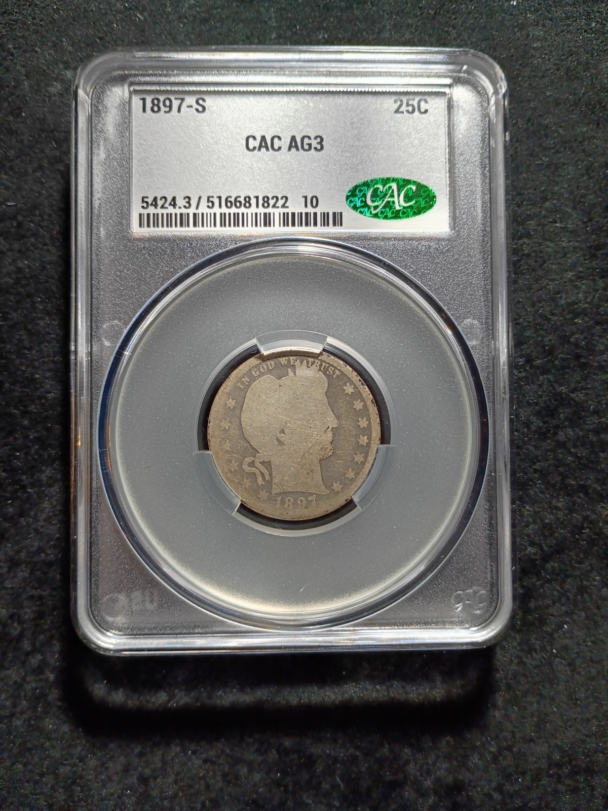 1897 s Barber Quarter - AG3 1897 s Barber Quarter - AG3