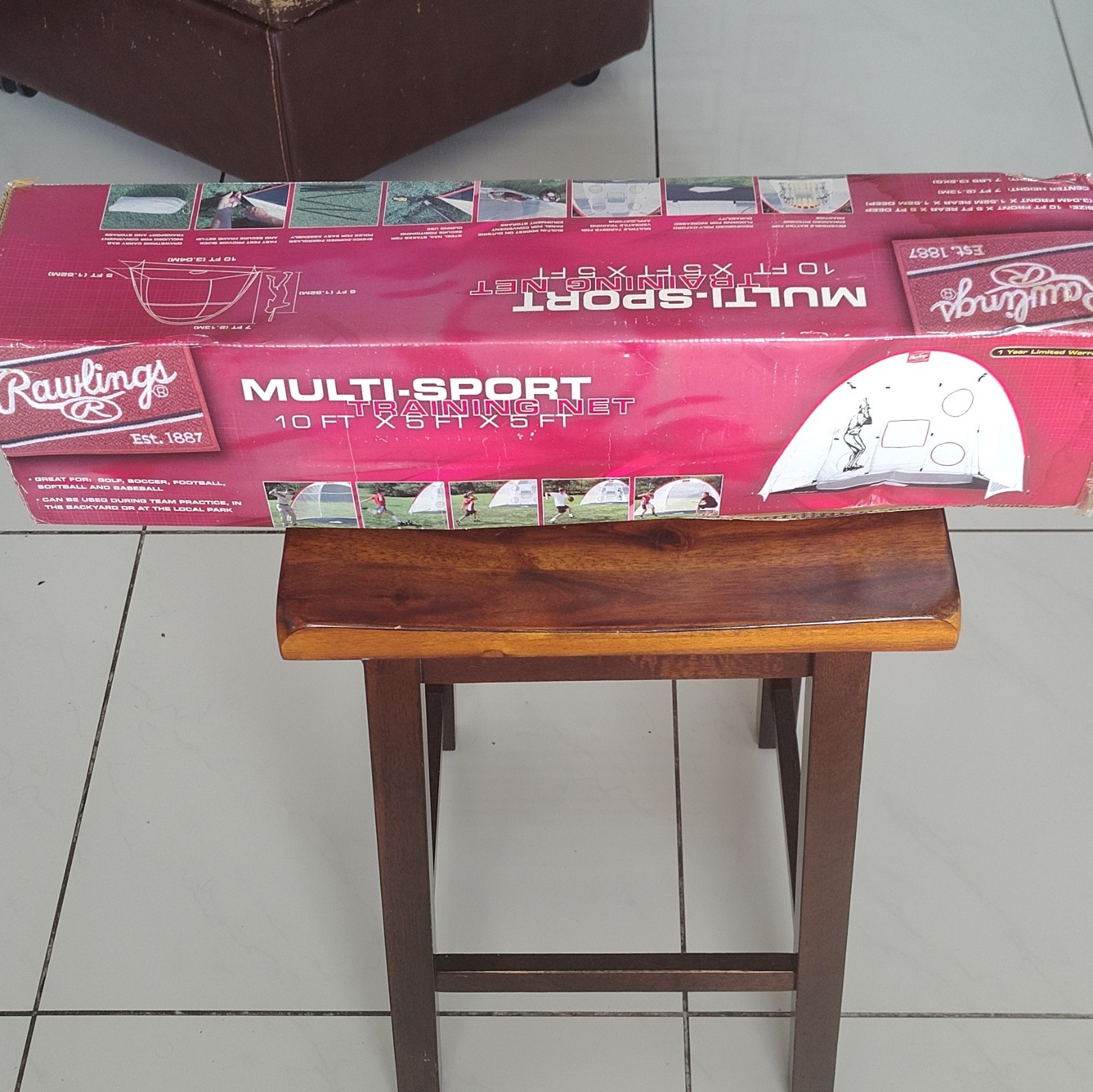 Rawlings Portable Multi-Sport Pitching Net 10x5x7 ft w/ Bag Red ESL1887 Rawlings Portable Multi-Sport Pitching Net 10x5x7 ft w/ Bag Red ESL1887