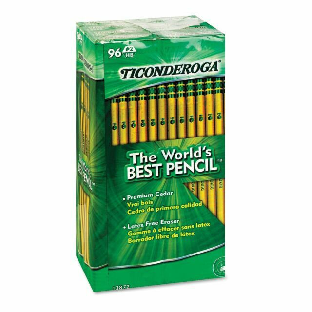 Dixon Ticonderoga No. 2 Woodcased Yellow Barrel HB Pencils, 96-Count (13872) Dixon Ticonderoga No. 2 Woodcased Yellow Barrel HB Pencils, 96-Count (13872)