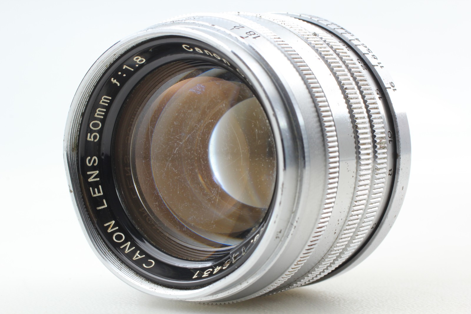 Read [EXC+4] CANON Lens early chrome 50mm/F1.8 LTM  From JAPAN