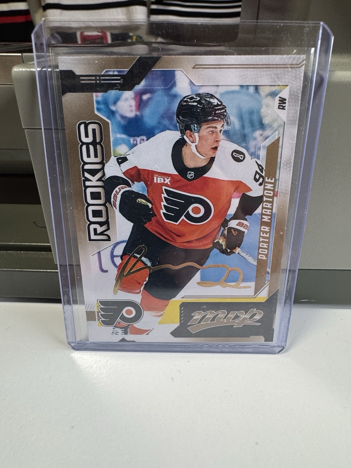 26-27 Upper Deck MVP Hockey Porter Martone - Rookie Gold Script Parallel #246