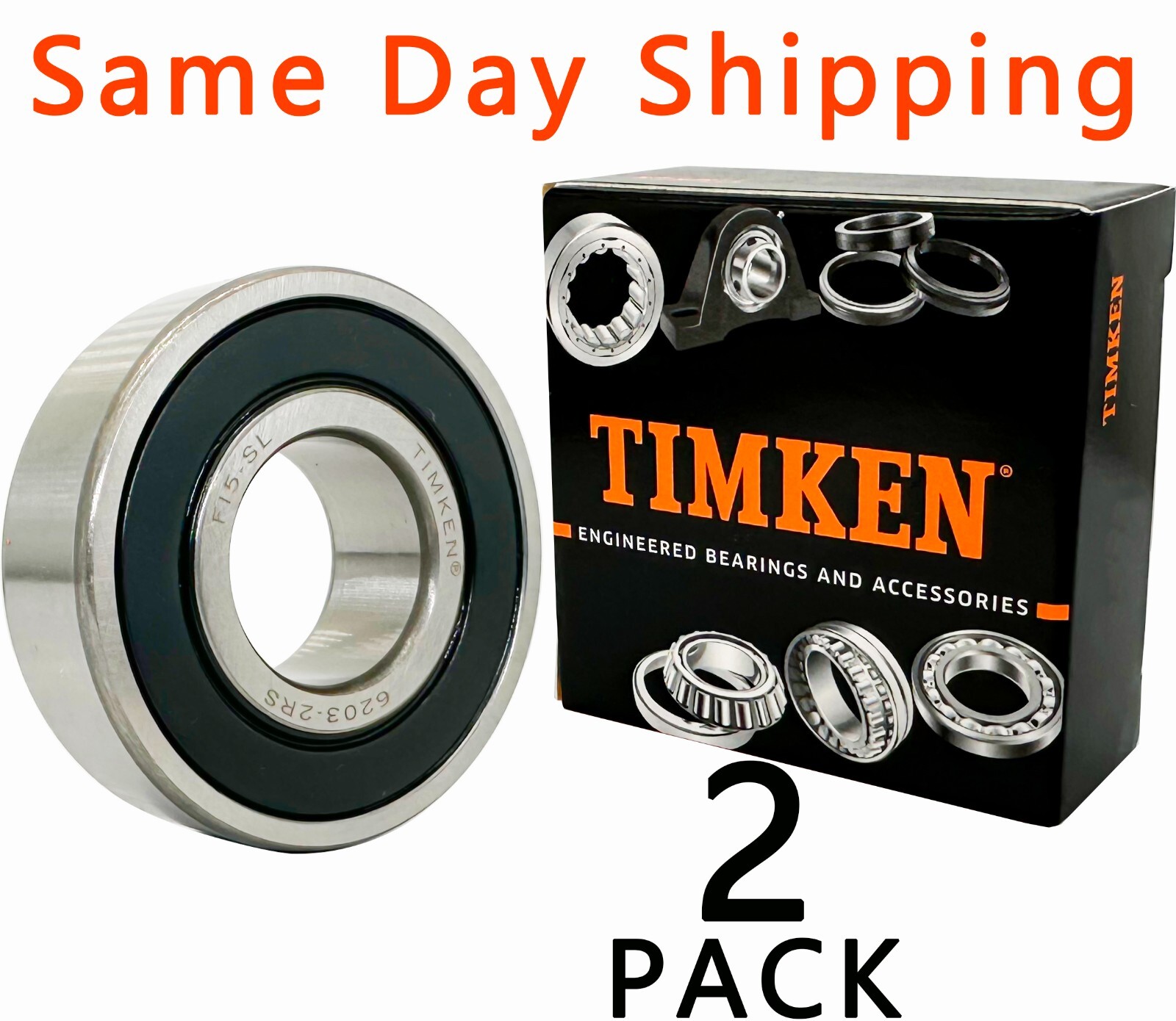 2PACK TIMKEN 6203-2RS 17X40X12MM Double Rubber Sealed Bearings Same Day Shipping 2PACK TIMKEN 6203-2RS 17X40X12MM Double Rubber Sealed Bearings Same Day Shipping