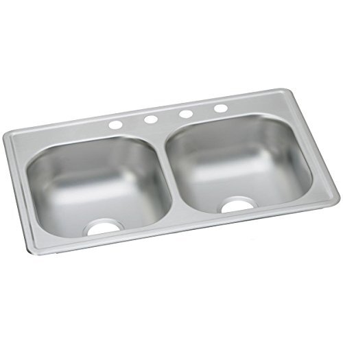 Elkay D233194 Dayton Equal Double Bowl Drop-in Stainless Steel Sink 33 x 19