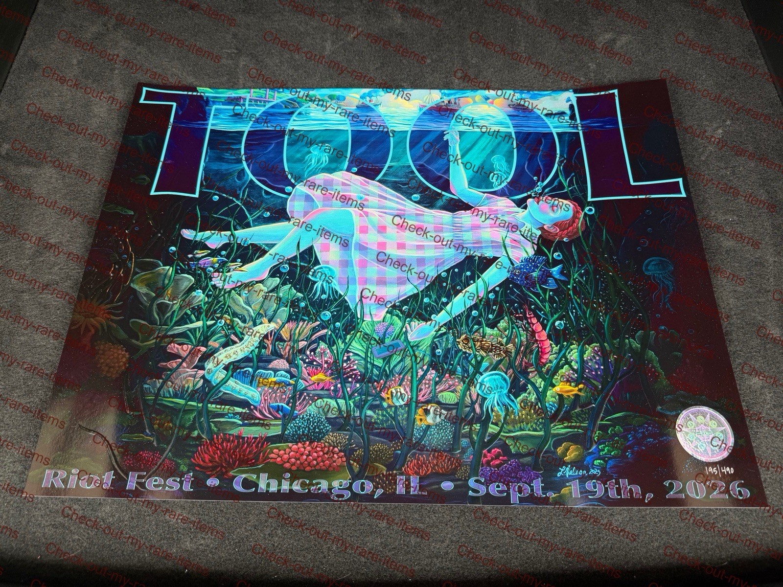 2 Tool Poster 9/19 2026 Riot Fest Chicago  Douglass Park Lori Nelson 2 Posters