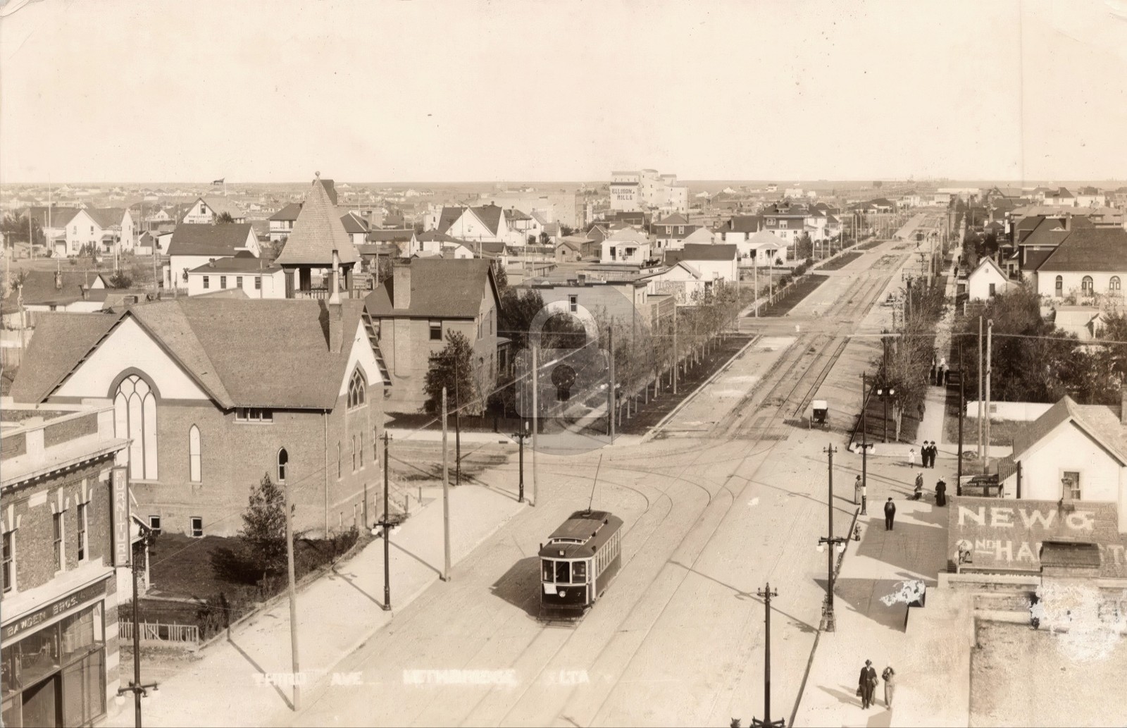 Lethbridge Alberta Canada Street Scene w/ Streetcar c1910 RPPC Postcard COPY Lethbridge Alberta Canada Street Scene w/ Streetcar c1910 RPPC Postcard COPY