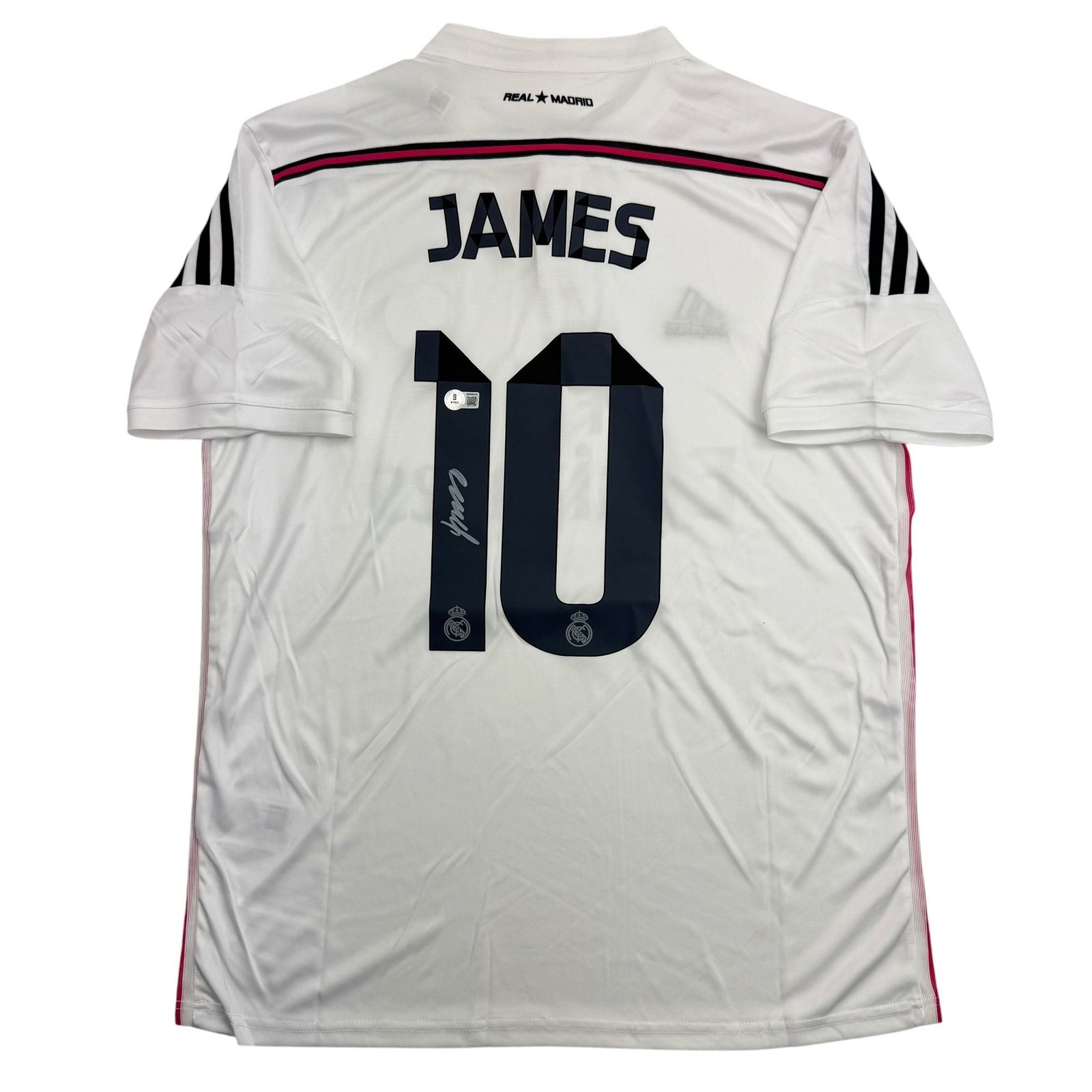 Autographed/Signed James Rodriguez Real Madrid White Soccer Jersey BAS COA Autographed/Signed James Rodriguez Real Madrid White Soccer Jersey BAS COA