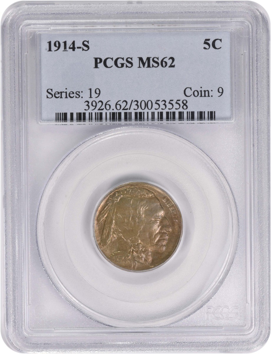 1914-S Buffalo Nickel MS62 PCGS