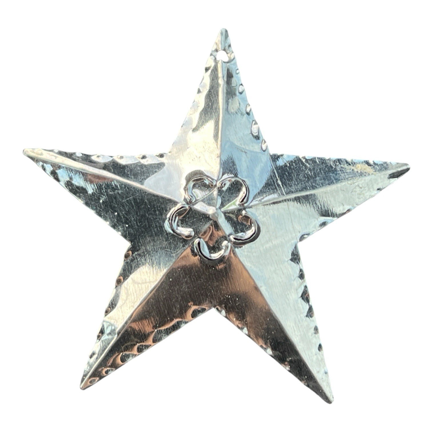Vintage Mexican Folk Art Tin Metal Star Christmas Ornament Vintage Mexican Folk Art Tin Metal Star Christmas Ornament
