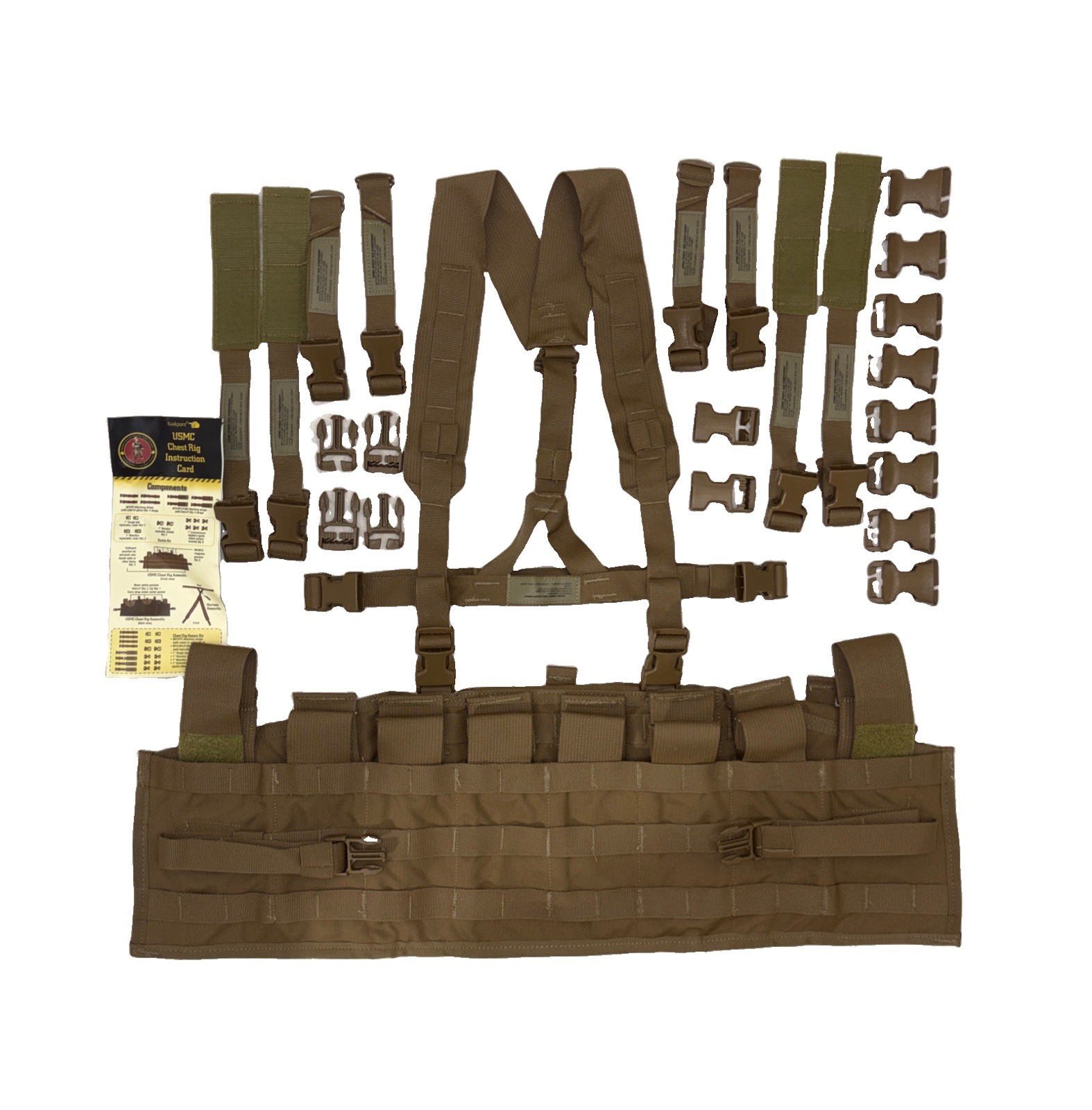 USMC Chest Rig, Tactical Assault Panel TAP Vest Ibiley W/ Repair Kit, Coyote NEW