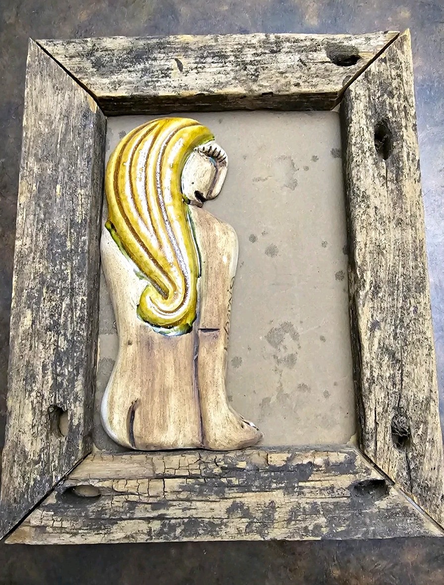 Vintage Signed Mid Century Ceramic Wall Plaque Signed Abstract Woman Relief Art Vintage Signed Mid Century Ceramic Wall Plaque Signed Abstract Woman Relief Art