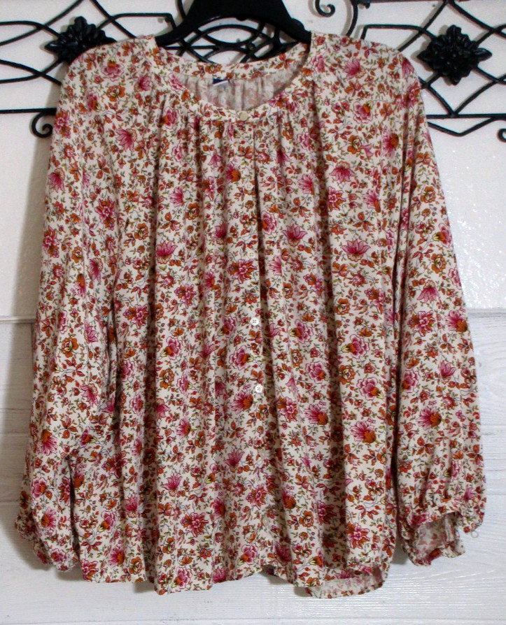 Old Navy Women\'s Top Size 2X Long Sleeve Multicolored Floral Round Neck Old Navy Women\'s Top Size 2X Long Sleeve Multicolored Floral Round Neck