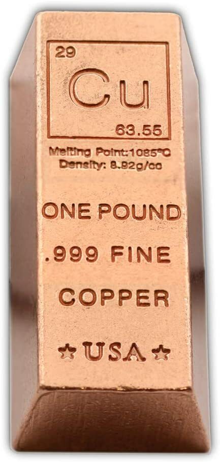1 lb Copper Ingot .999 Fine Copper 16 oz copper bar Bullion 1 lb Copper Ingot .999 Fine Copper 16 oz copper bar Bullion