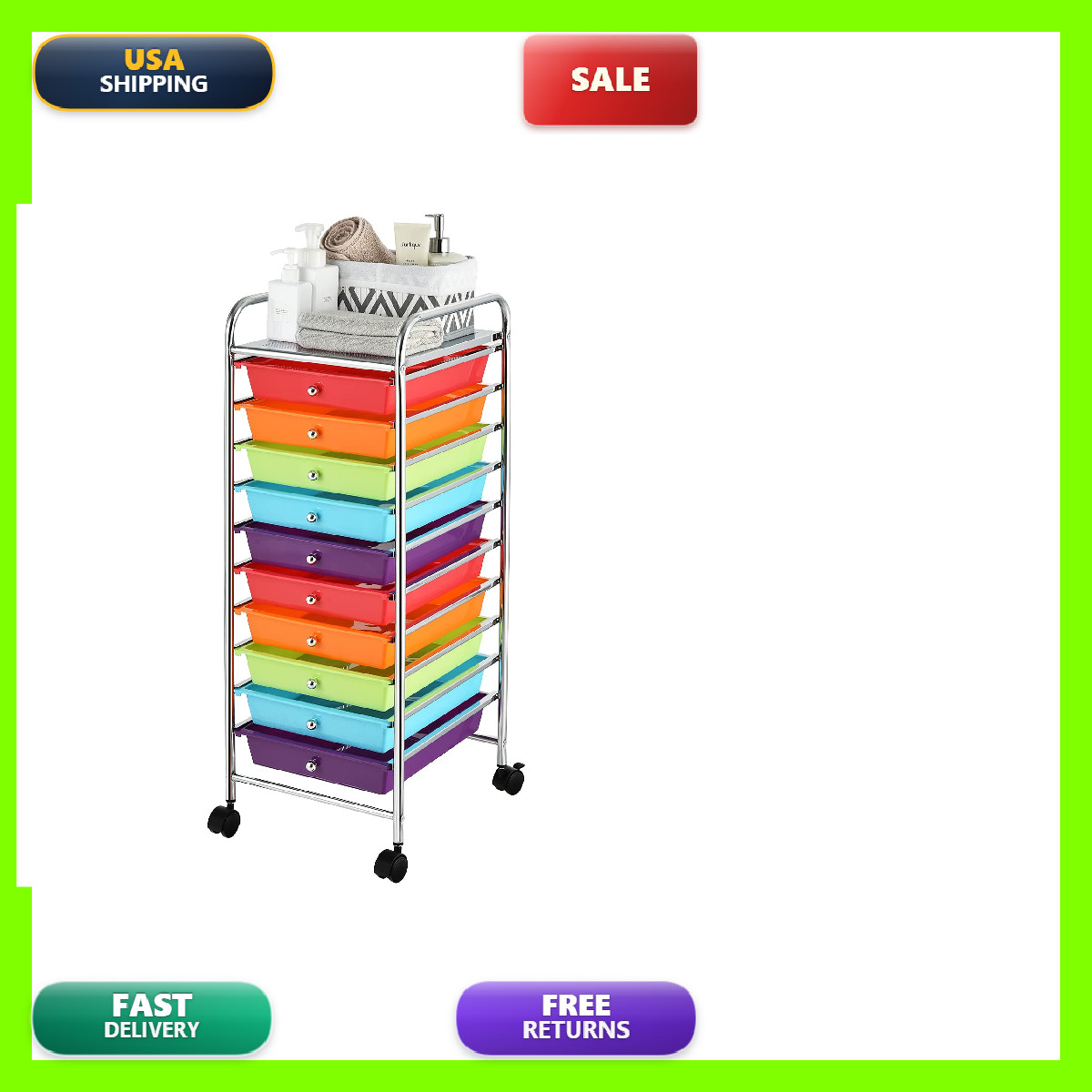 Officejoy Storage Cart Rolling Utility Cart 10 Drawers Portable Wheels Mobile Officejoy Storage Cart Rolling Utility Cart 10 Drawers Portable Wheels Mobile