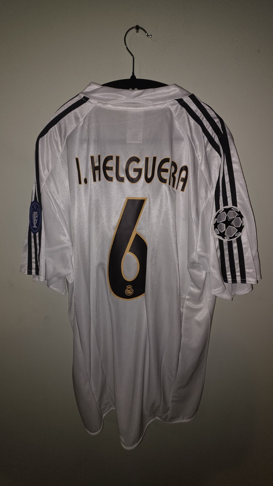 Real Madrid Retro 2004-\'05 adidas Home White Helguera #6 2XL Jersey NWT