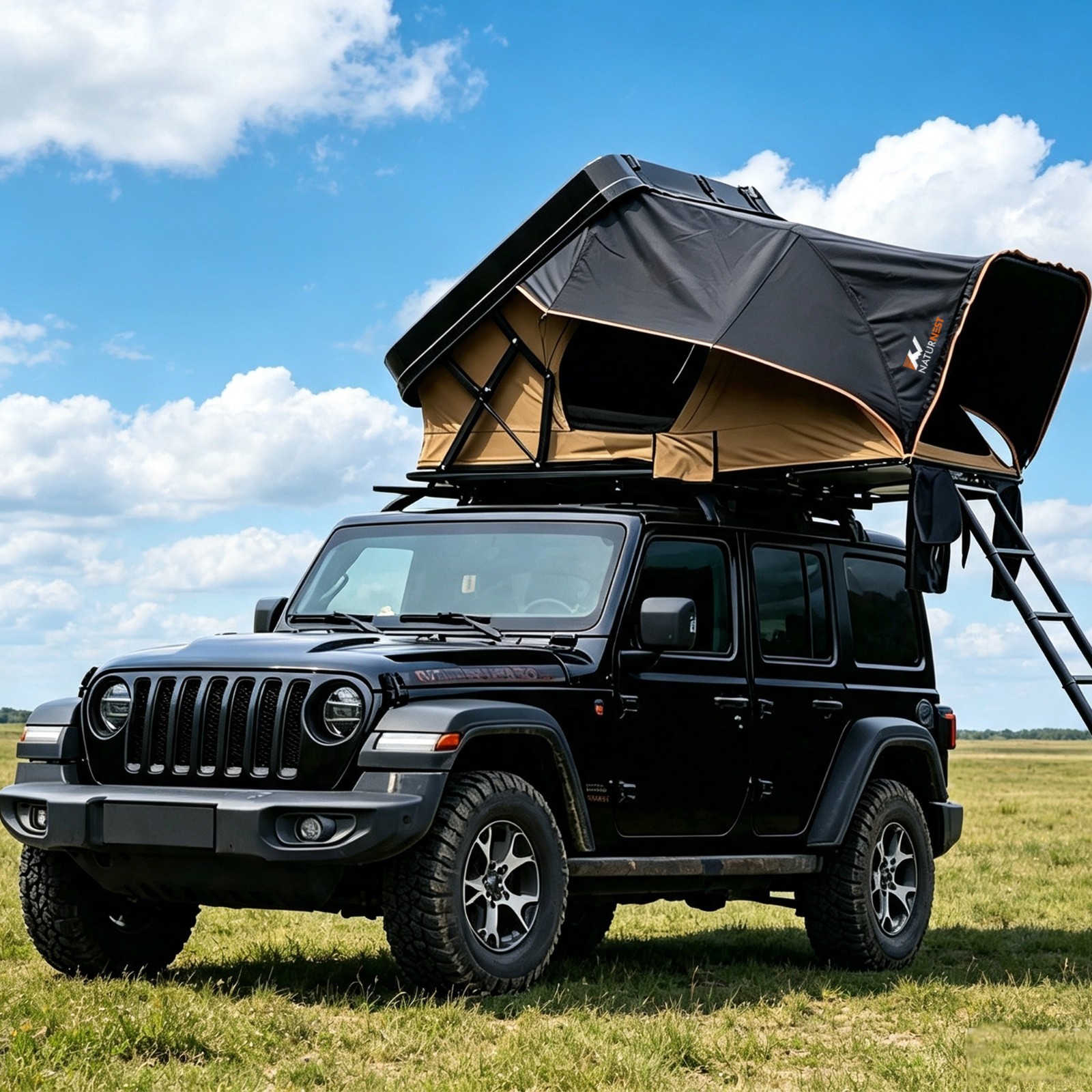 Naturnest Rooftop Tent Hardshell w/Ladder&Sky Window Outdoor Camping-Sirius 2