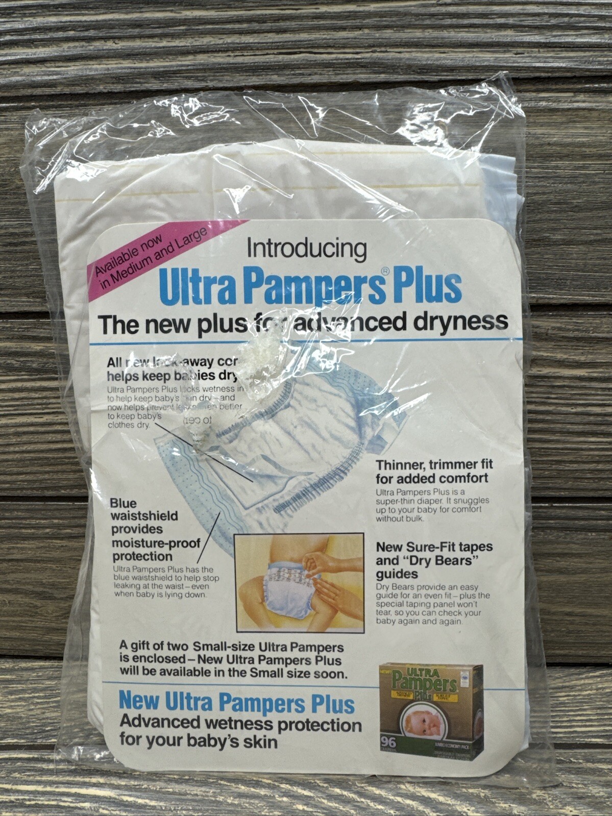Vtg Procter And Gamble Ultra Pamper Plus Diaper Sample Pack with Advertisement Vtg Procter And Gamble Ultra Pamper Plus Diaper Sample Pack with Advertisement