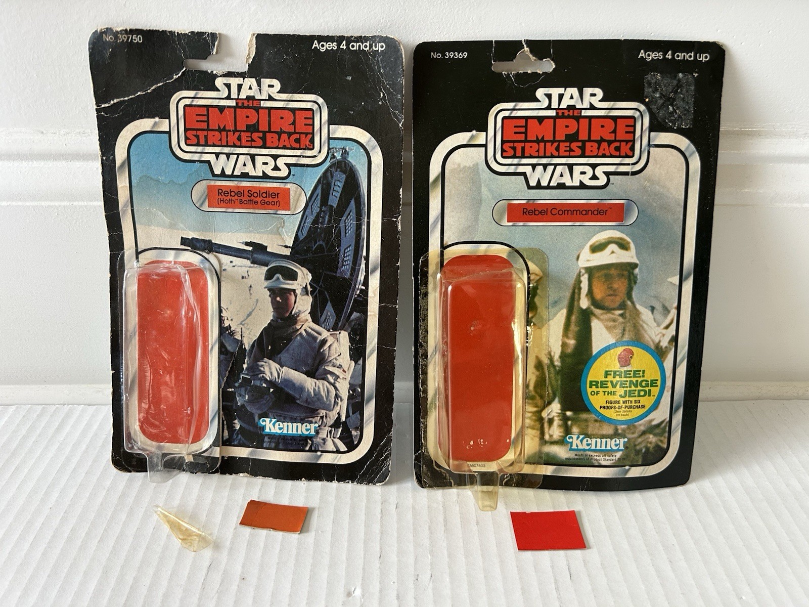 STAR WARS REBEL SOLDIER & COMMANDER CARDBACK W/ ATTCH BUBBLE KENNER VINTAGE 1980
