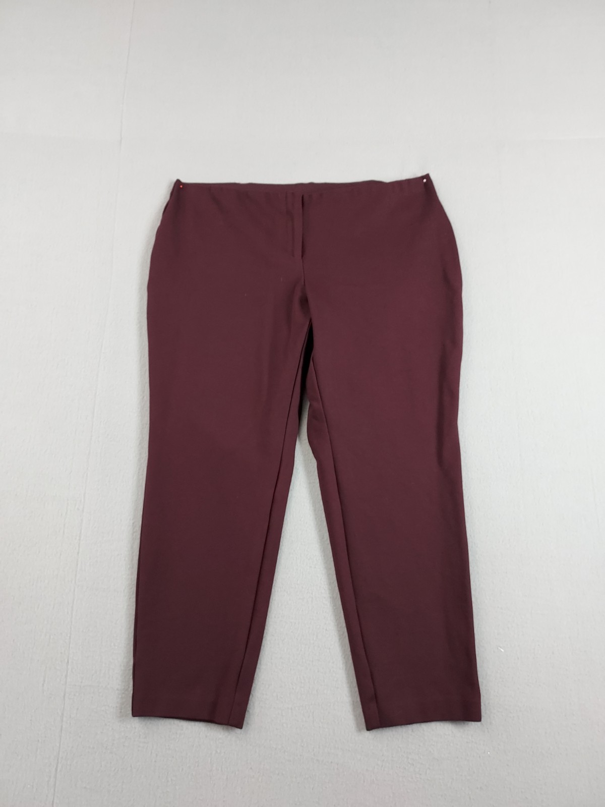 Alfani Women Dress Pant 16W Burgundy Pull On Ankle Mid Rise Stretch Logo Formal Alfani Women Dress Pant 16W Burgundy Pull On Ankle Mid Rise Stretch Logo Formal