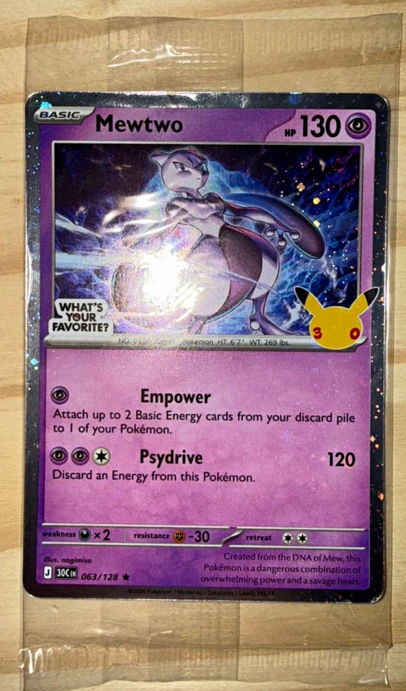The Pokémon Company Mewtwo 063/128 What's Your Favorite Stamp Holo English HP130 The Pokémon Company Mewtwo 063/128 What's Your Favorite Stamp Holo English HP130
