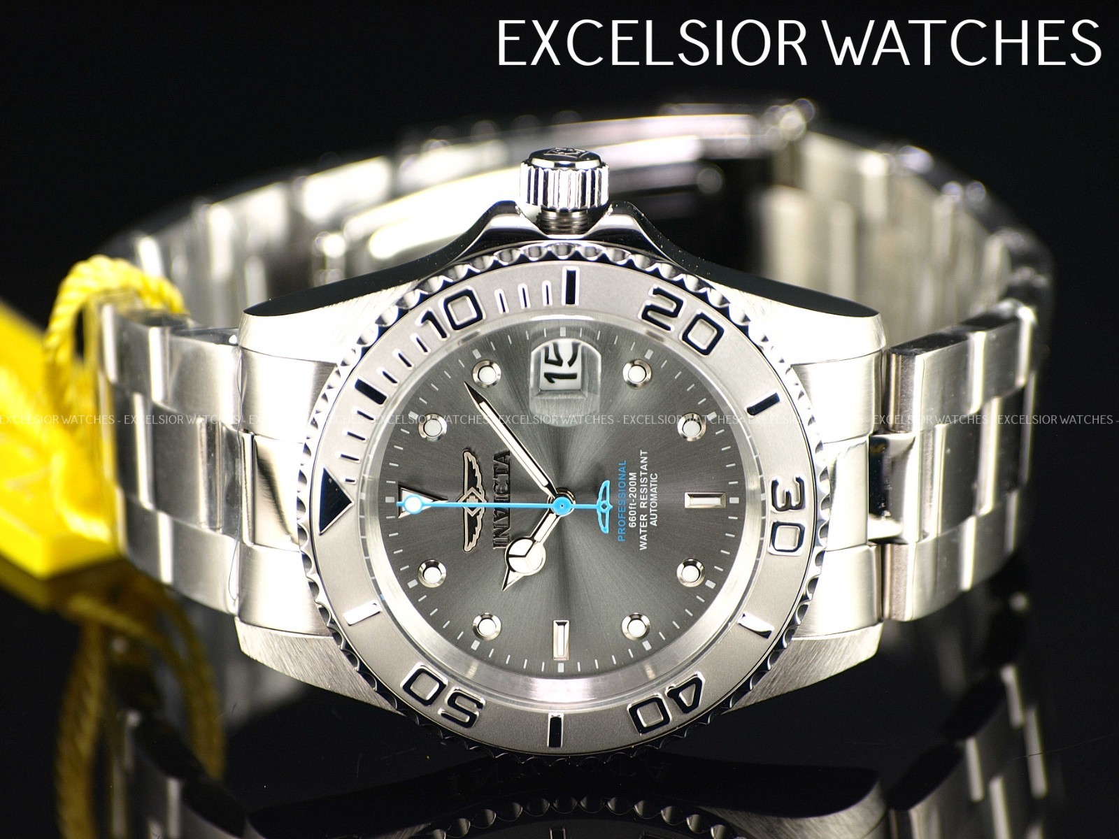 Rare New Invicta 42mm Men\'s 200m Pro Diver NH35A Automatic Gray Dial SS Watch