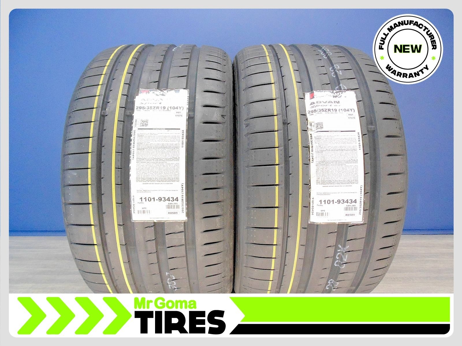 2 BRAND NEW 295/35ZR19 YOKOHAMA ADVAN SPORT V107 MO1 XL 104Y MERCEDES 2953519 2 BRAND NEW 295/35ZR19 YOKOHAMA ADVAN SPORT V107 MO1 XL 104Y MERCEDES 2953519